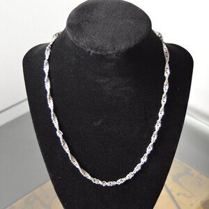 Sterling Silver Twisted Curb Chain Necklace, 18"
